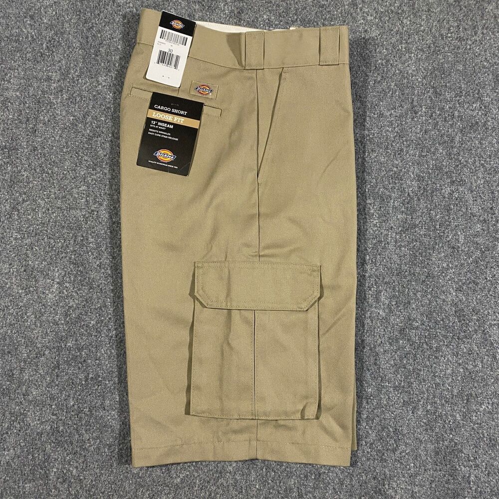 Dickies Cargo Shorts Adult 30 Loose Fit 13" Inseam Beige Skater Baggy Workwear